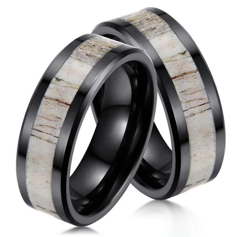 Anello in ceramica nera antler ad alto anello lucido popolare fasce nuziali in ceramica fashion damed anello ceramico porcellana Produttore