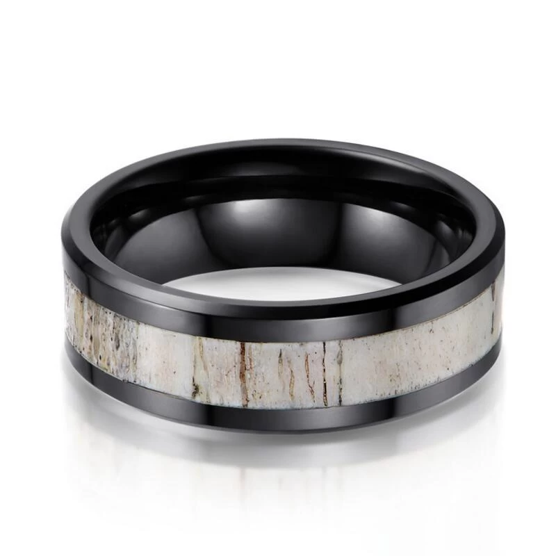 Anello in ceramica nera antler ad alto anello lucido popolare fasce nuziali in ceramica fashion damed anello ceramico porcellana Produttore