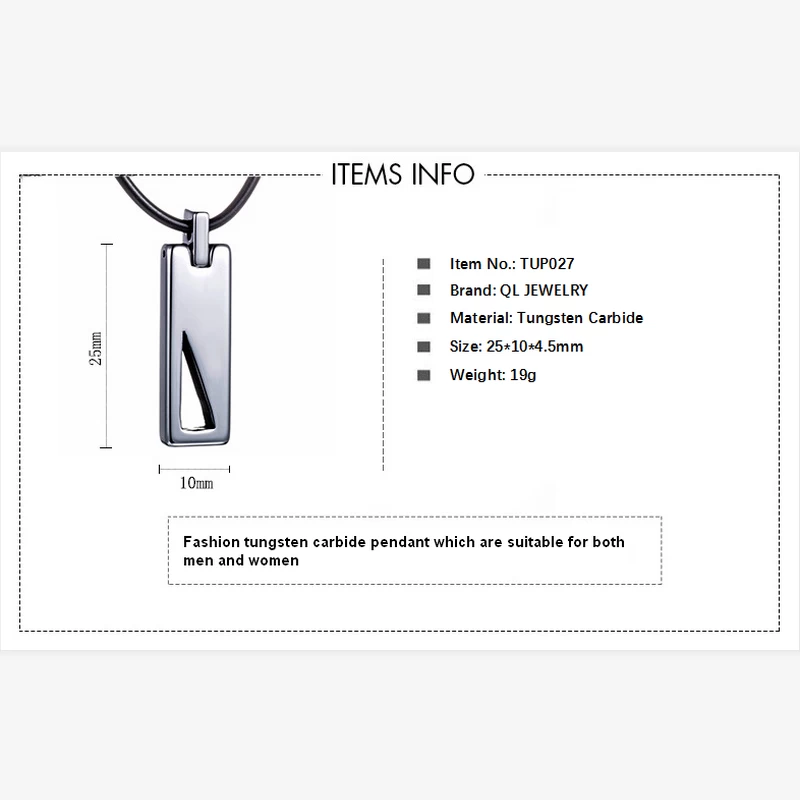 Vendita calda moda uomo gioielli in carburo di carburo di carburo di carburo di tungsteno uomo mens tungsteno bar dog tag porcellana fornitore