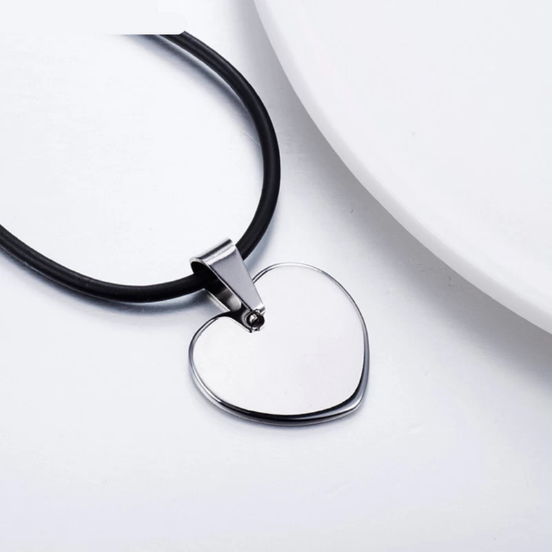 Women\'s or Men\'s Fashion Jewelry Tungsten Carbide Heart Pendant Tungten Heart Necklace for Mens Tungsten Dog Tag China Manufacturer