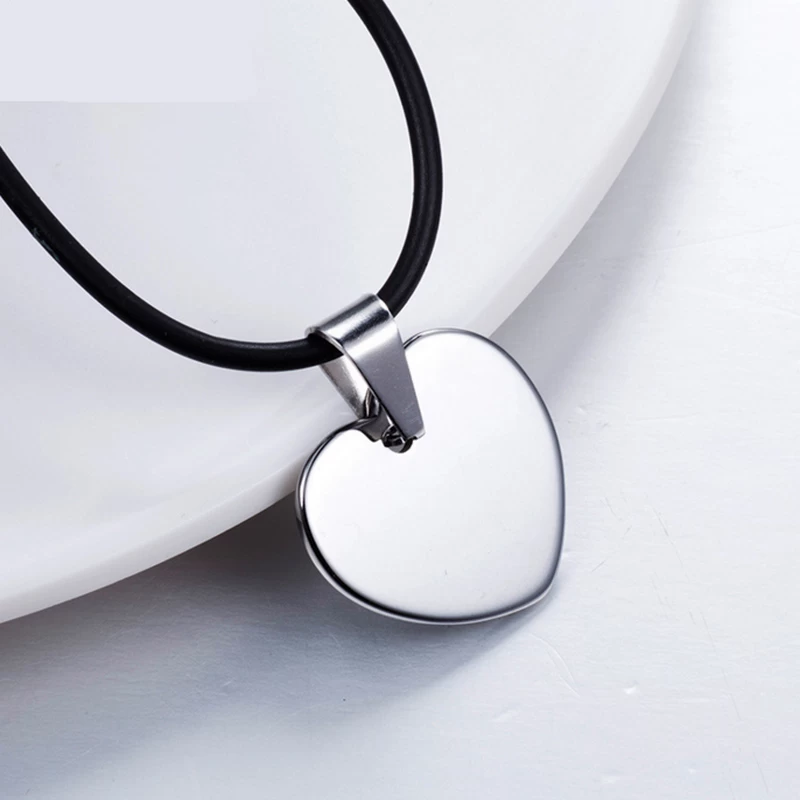 Women\'s or Men\'s Fashion Jewelry Tungsten Carbide Heart Pendant Tungten Heart Necklace for Mens Tungsten Dog Tag China Manufacturer