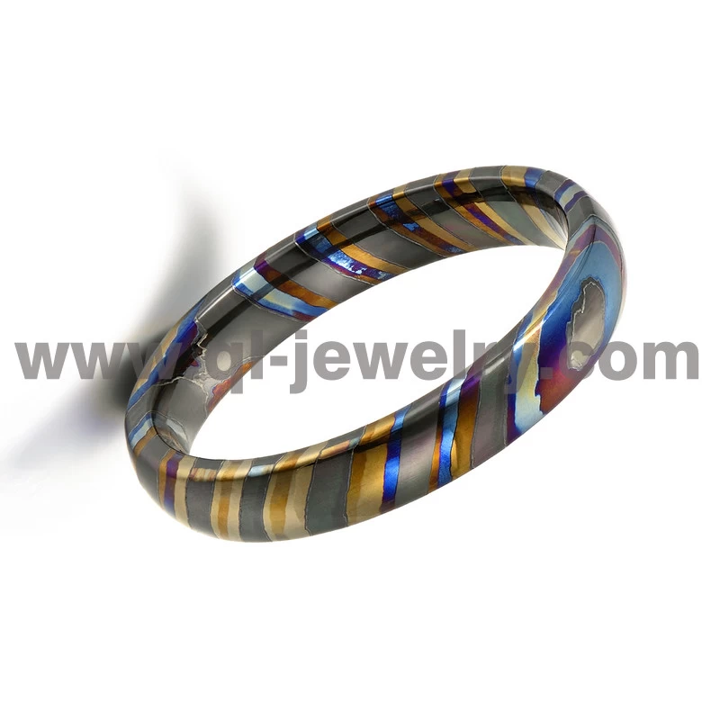 Hotsale Новые продукты 4 мм Домашенные триколоры Циркути Кольцо Timascus Кольцо Свадьба Китай Поставщик