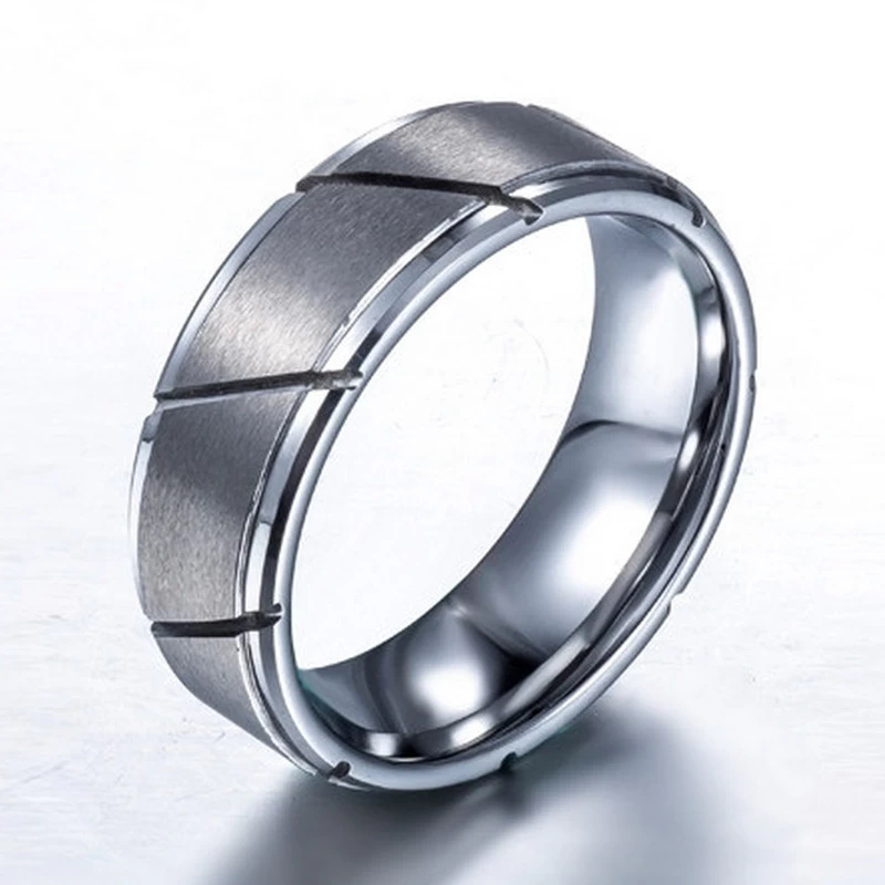 China Grooved Tungsten Wedding Bands Manufacturer China Men s