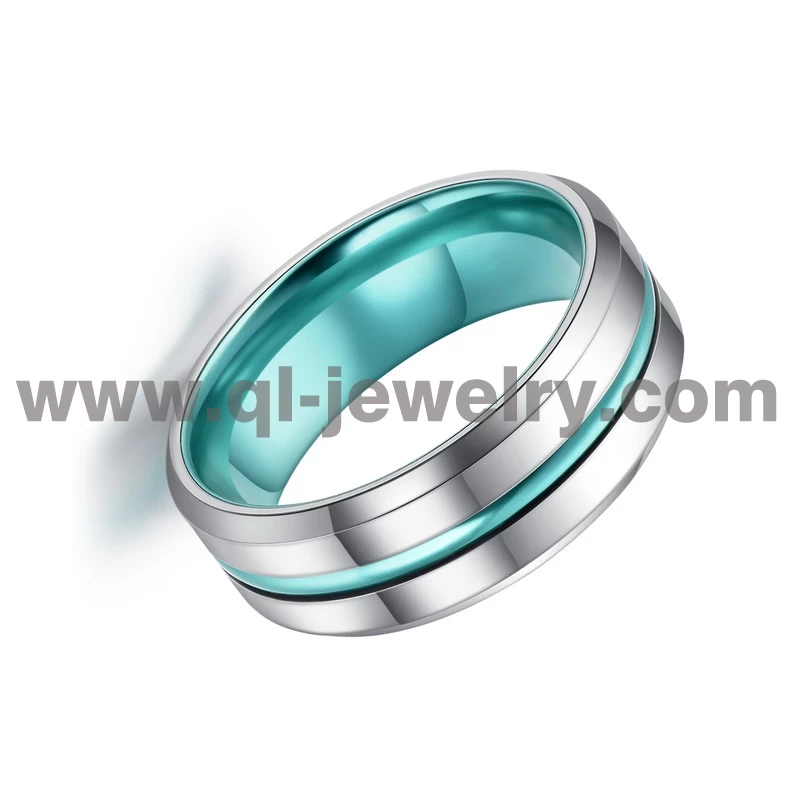 Hot sale 8mm Matte Finished Black Tungsten Carbide Ring with Green Aluminum Inner Band China Supplier - COPY - 9km2qt