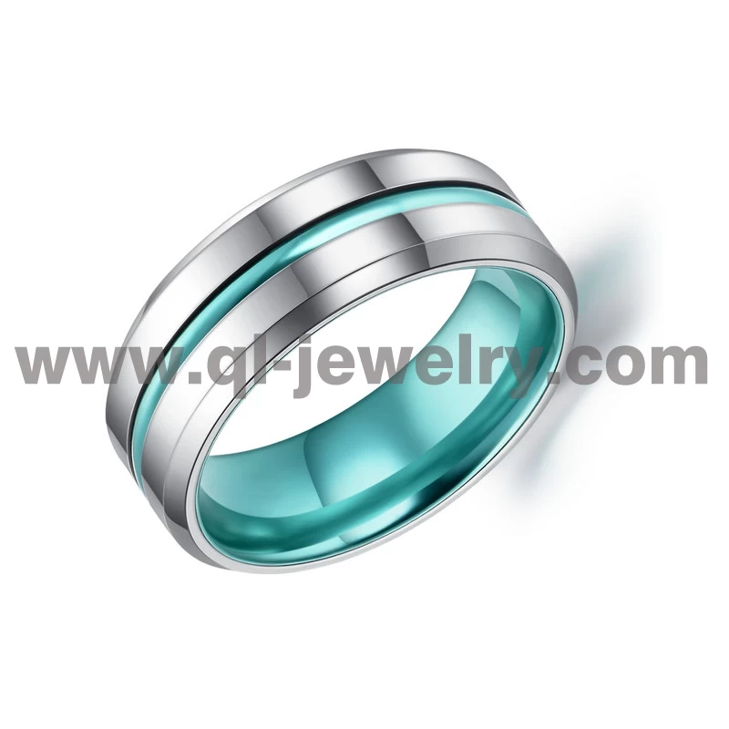 Hot sale 8mm Matte Finished Black Tungsten Carbide Ring with Green Aluminum Inner Band China Supplier - COPY - 9km2qt