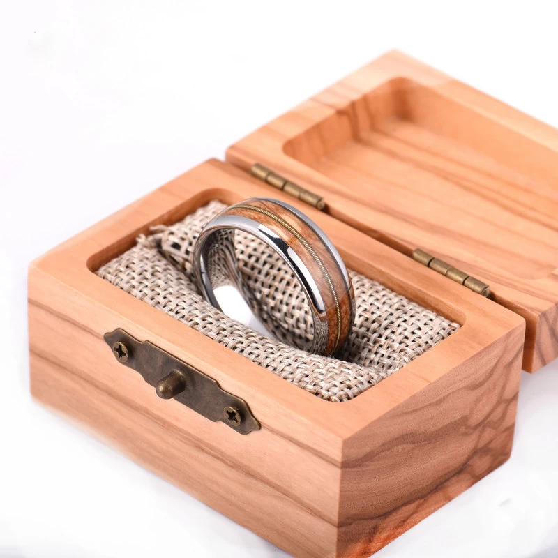 Amazing 8mm Guitar String Ring Whisky Barrel Wood and Guitar String Inlay Domed Black Tungsten Wedding Bands China Manufacturer - COPY - ad2bo5