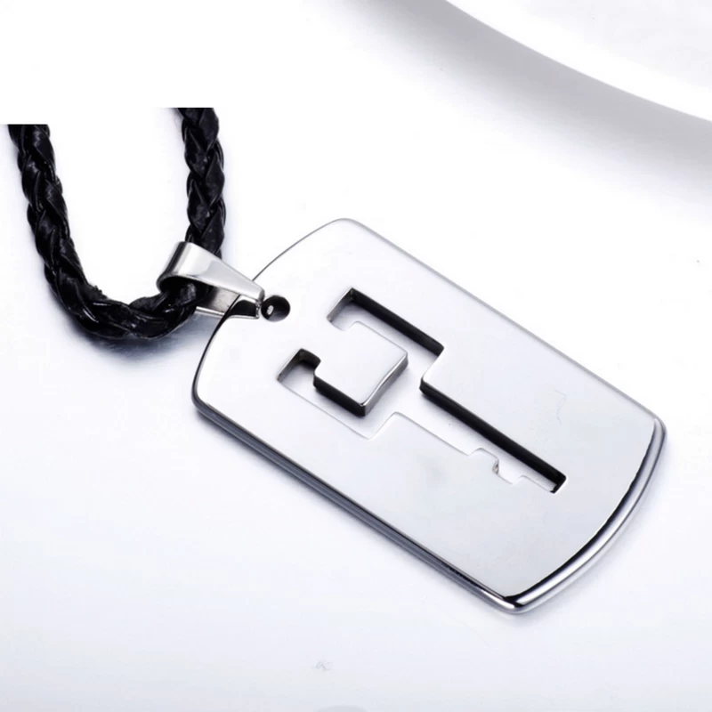 High Quality Men\'s Fashion Jewelry Tungsten Carbide Dog Tag Key Pendant for Men Tungten Key Necklace China Manufacturer