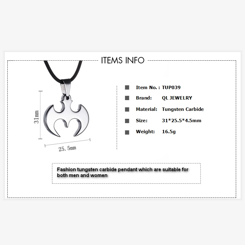 Top Quality Men\'s Fashion Jewelry Tungsten Carbide Drop Shape Dog Tag Tungsten Drop Shape Pendant for Men Drop Shape Necklace China Manufacturer - COPY - 18qtoa