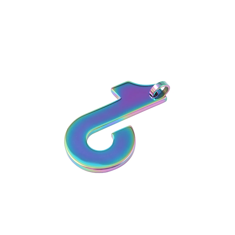 Hot Selling Mens Number Pendant Number 2 Tungsten Carbide Dog Tag Colorful Rainbow Tungsten Carbide Pendant China Supplier