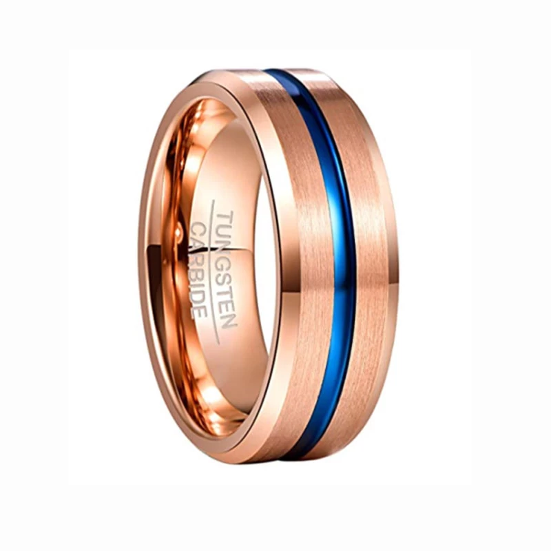 Vendite calde Two Tone Tone Band Tungsteno all\'ingrosso Mens Bande di nozze Tungsteno Anello in carburo di tungsteno Cina Produttore