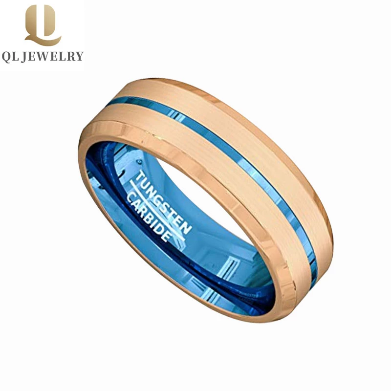 Vendite calde Two Tone Tone Band Tungsteno all\'ingrosso Mens Bande di nozze Tungsteno Anello in carburo di tungsteno Cina Produttore