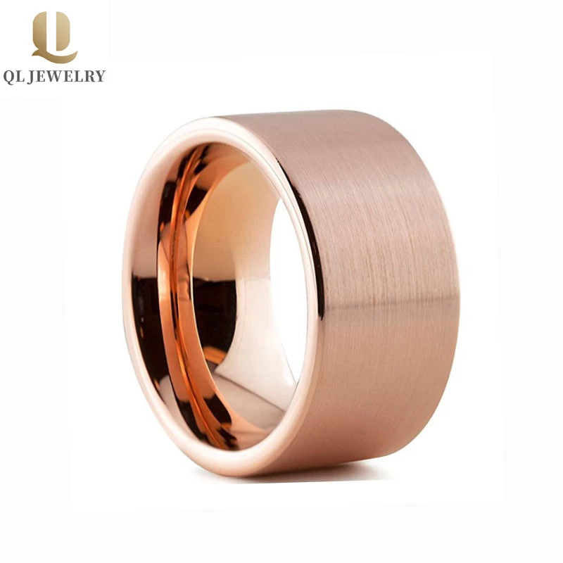 10mm 12mm 14mm große Wolframband Großhandel Herren Ehering Bands Wolframkarbid Ring China Hersteller Auf Lager