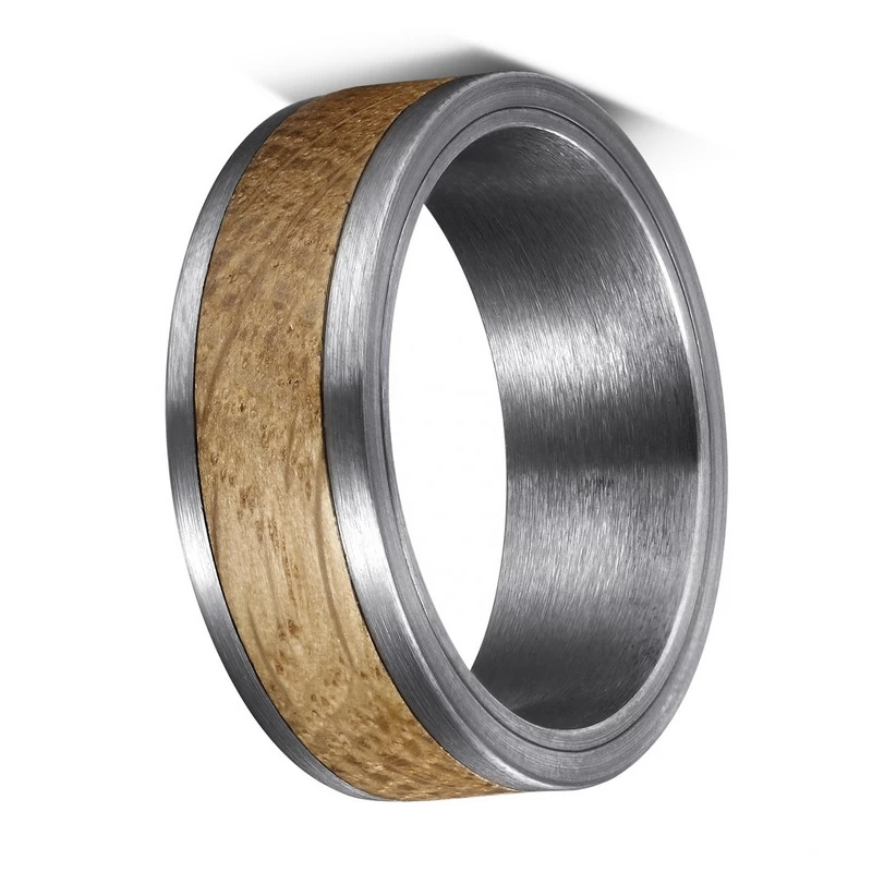 Amazing Tungsteno da uomo Band da sposa 8mm Spazzolato in carburo di carburo di tungsteno e whisky botte di legno bande di nozze Cina Produttore