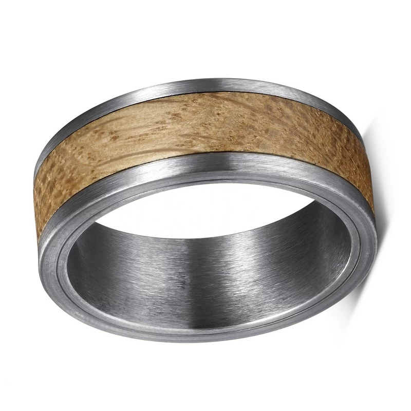 Amazing Tungsteno da uomo Band da sposa 8mm Spazzolato in carburo di carburo di tungsteno e whisky botte di legno bande di nozze Cina Produttore