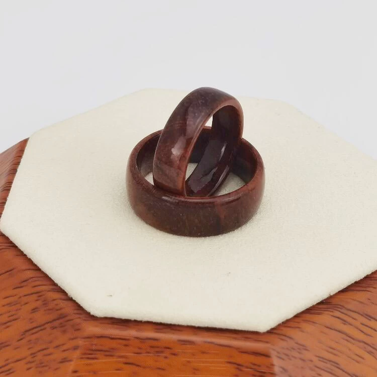 Amazing Wholesale Customized Men's Wedding Bands  6mm Domed Wood Ring China Manufacturer