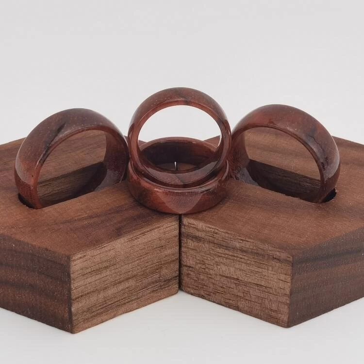 Amazing Wholesale Customized Men's Wedding Bands  6mm Domed Wood Ring China Manufacturer