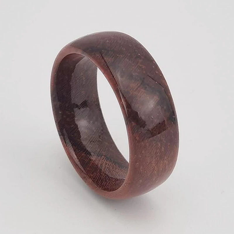 Amazing Wholesale Customized Men's Wedding Bands  6mm Domed Wood Ring China Manufacturer