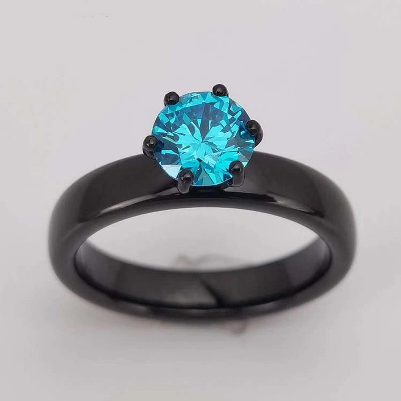 Chine Bandes de mariage en tungstène noir poli de 6 mm de haut de conception la plus récente CZ Vis Down Comfort Fit Bague en carbure de tungstène Fabricants