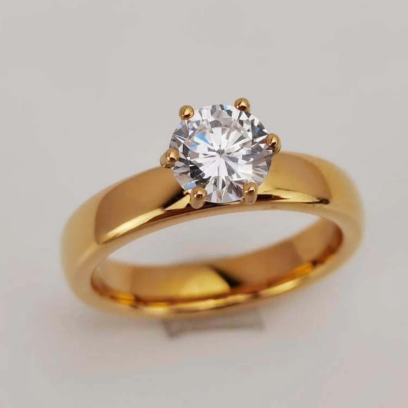 Newest Design 6mm High Polished Gold Tungsten Wedding Bands CZ Screw Down Comfort Fit Tungsten Carbide Ring China Manufacturer