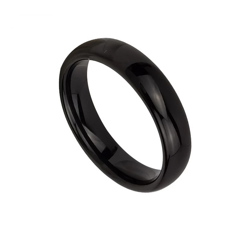 Chine Bague en tungstène en stock Bague en carbure de tungstène noir bombé populaire de 5 mm Bandes de mariage pour hommes Fabricants
