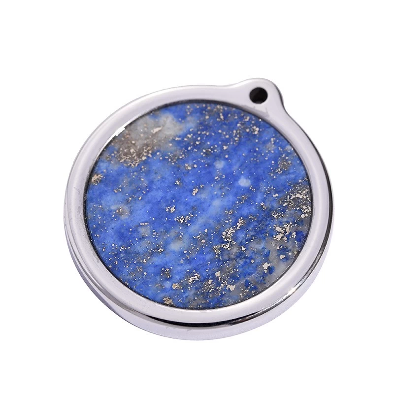 Newest and Simple Men's Tungsten Carbide Circle Pendant with Lapis Lazuli Nebula Pendant China Manufacturer