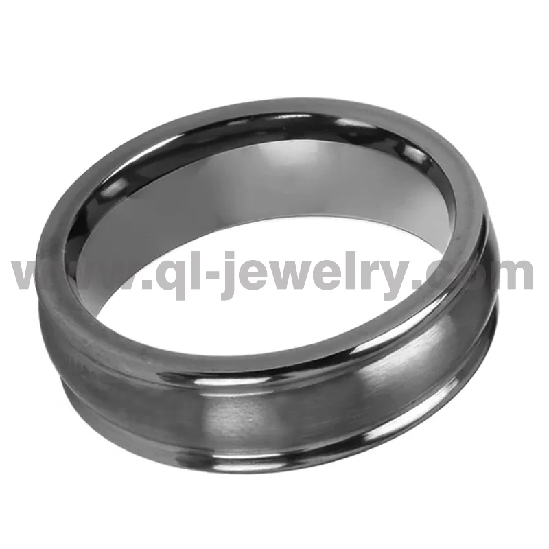 Seltener Metall Ehering für Männer 8 mm gewölbte und Stufenkanten Ehering aus reinem Tantal China Hersteller