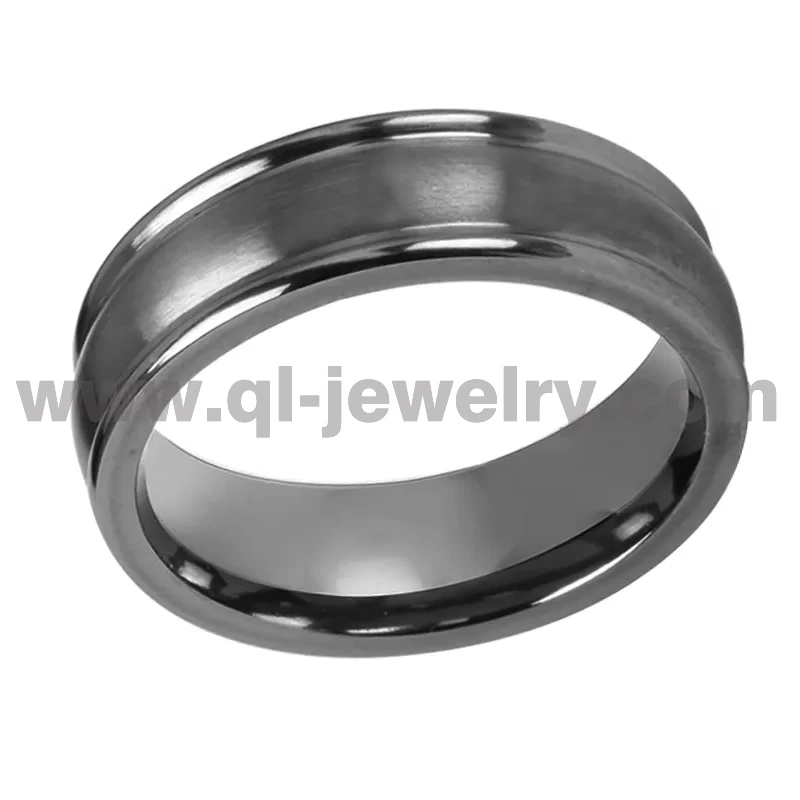 Seltener Metall Ehering für Männer 8 mm gewölbte und Stufenkanten Ehering aus reinem Tantal China Hersteller