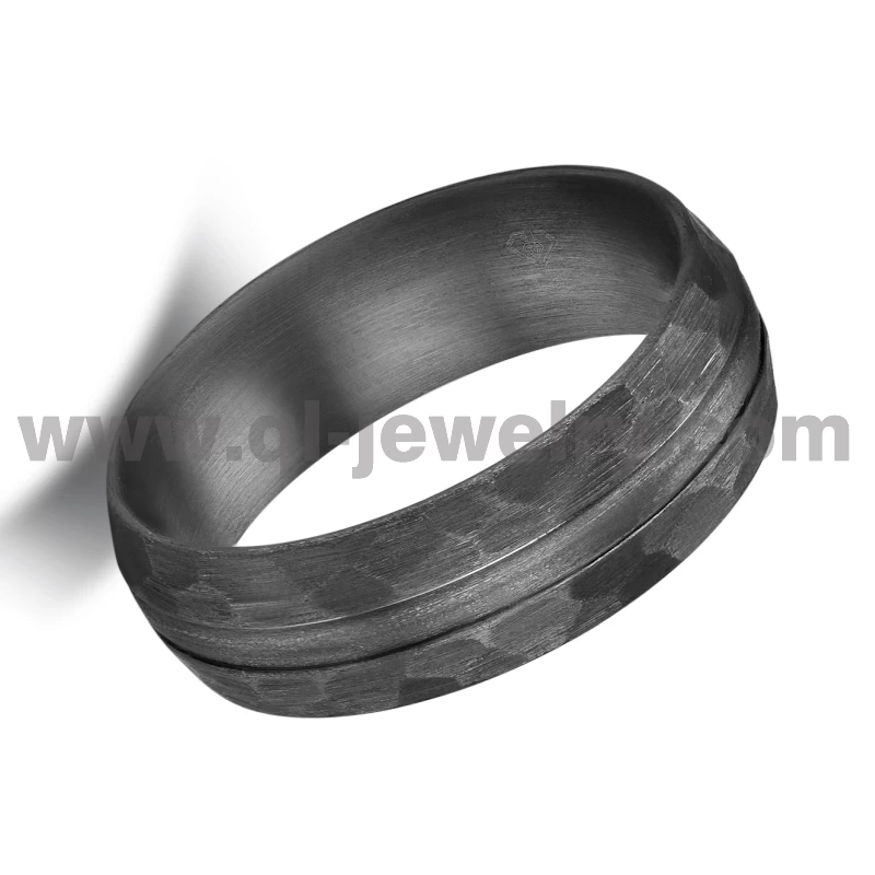 Rare Metal Wedding Band for Men 8mm Domed Hammered Pure Tantalum Wedding Ring China Manufacturer