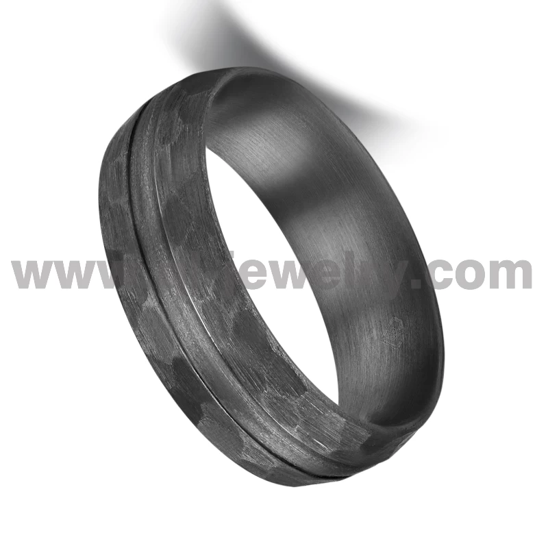 Rare Metal Wedding Band for Men 8mm Domed Hammered Pure Tantalum Wedding Ring China Manufacturer