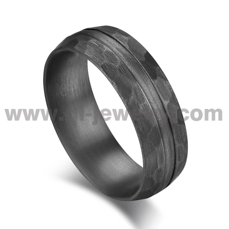 Rare Metal Wedding Band for Men 8mm Domed Hammered Pure Tantalum Wedding Ring China Manufacturer