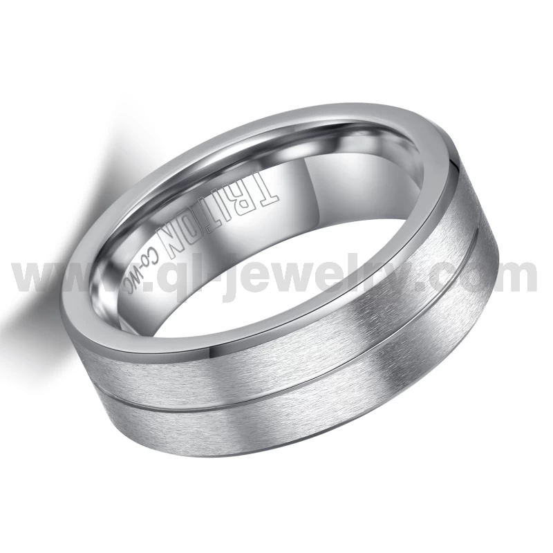 2023 Newest Style Cobalt Wedding Rings 8mm Flat and Beveled Edges Cobalt Ring with Line on the centre China Manufacturer