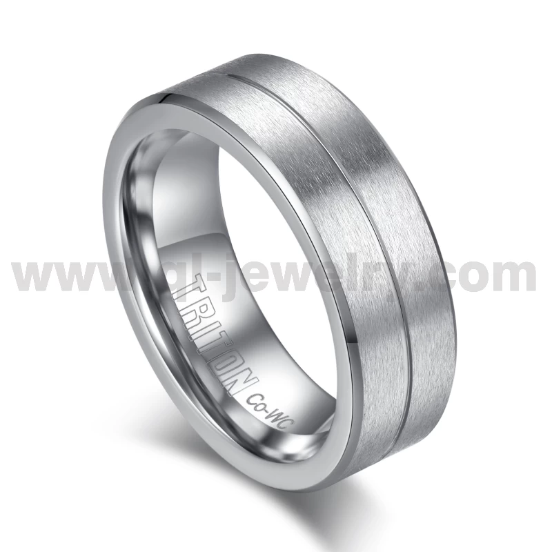 2023 Newest Style Cobalt Wedding Rings 8mm Flat and Beveled Edges Cobalt Ring with Line on the centre China Manufacturer