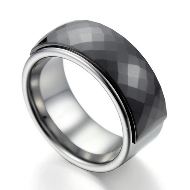 Fedi nuziali in tungsteno da uomo con anello in ceramica nera e carburo di tungsteno di alta qualità e convenienti Produttore cinese