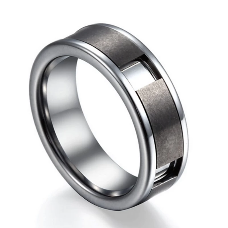 Chine Anneau en carbure de tungstène de 8 mm de conception la plus récente, bandes de mariage en tungstène en brique brossée, fabricant de la Chine