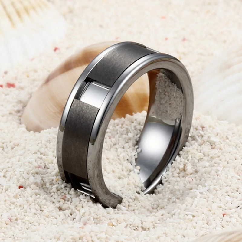 Chine Anneau en carbure de tungstène de 8 mm de conception la plus récente, bandes de mariage en tungstène en brique brossée, fabricant de la Chine