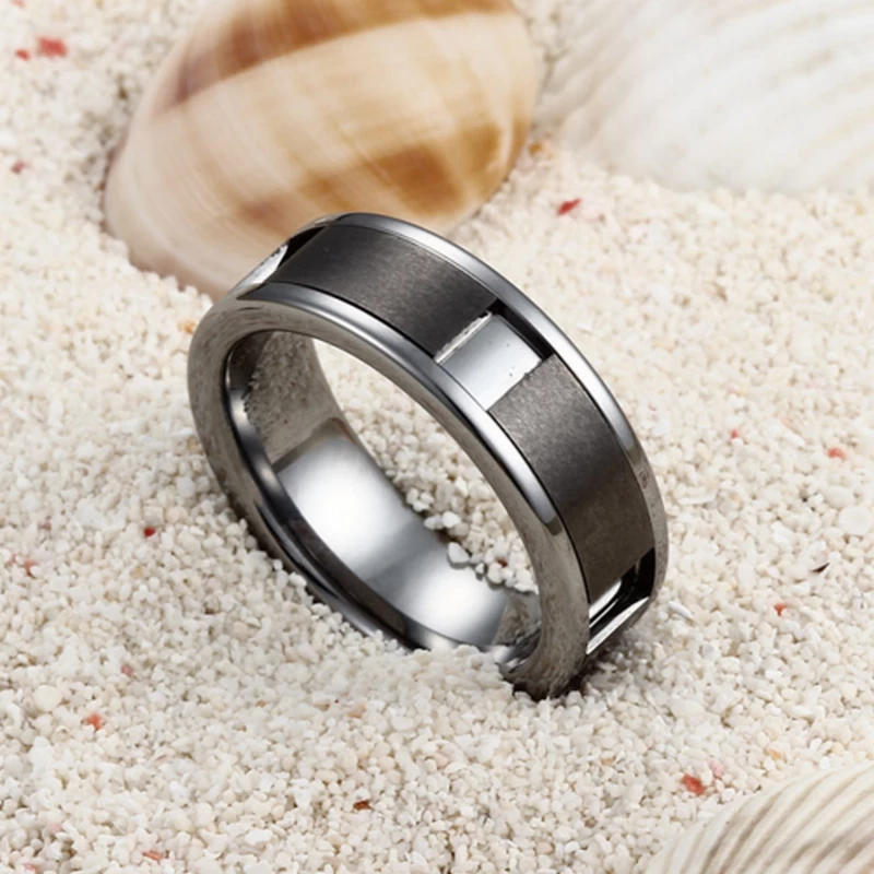 Chine Anneau en carbure de tungstène de 8 mm de conception la plus récente, bandes de mariage en tungstène en brique brossée, fabricant de la Chine