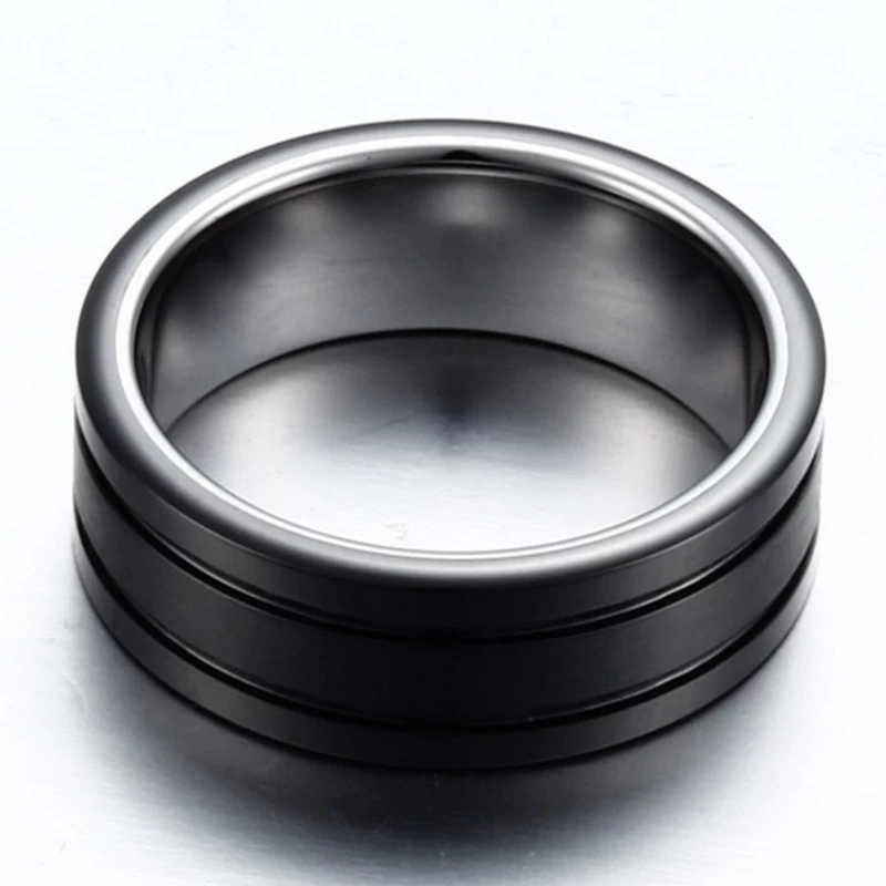 Chine La plus récente conception en carbure de tungstène de 8 mm et anneau en céramique noire brossée pour hommes, bandes de mariage en tungstène, fabricant