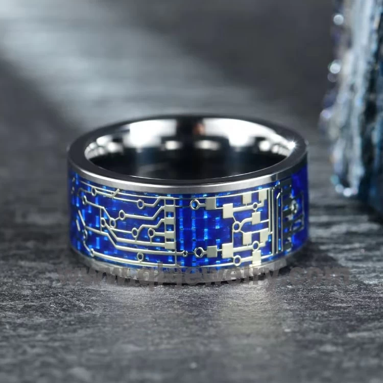 Blue carbon fiber ring top