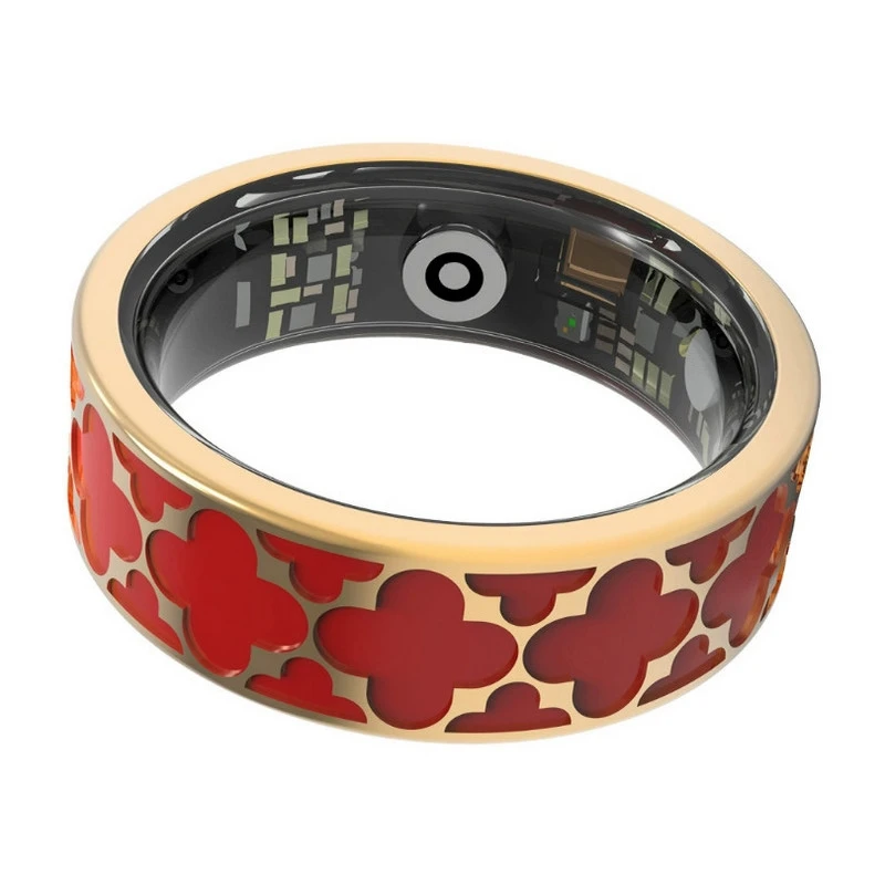 Titanio de oro rosa y esmalte rojo anillo inteligente ritmo cardíaco oxígeno ejercicio de sueño Cámara impermeable cámara bluetooth fabricante de porcelana