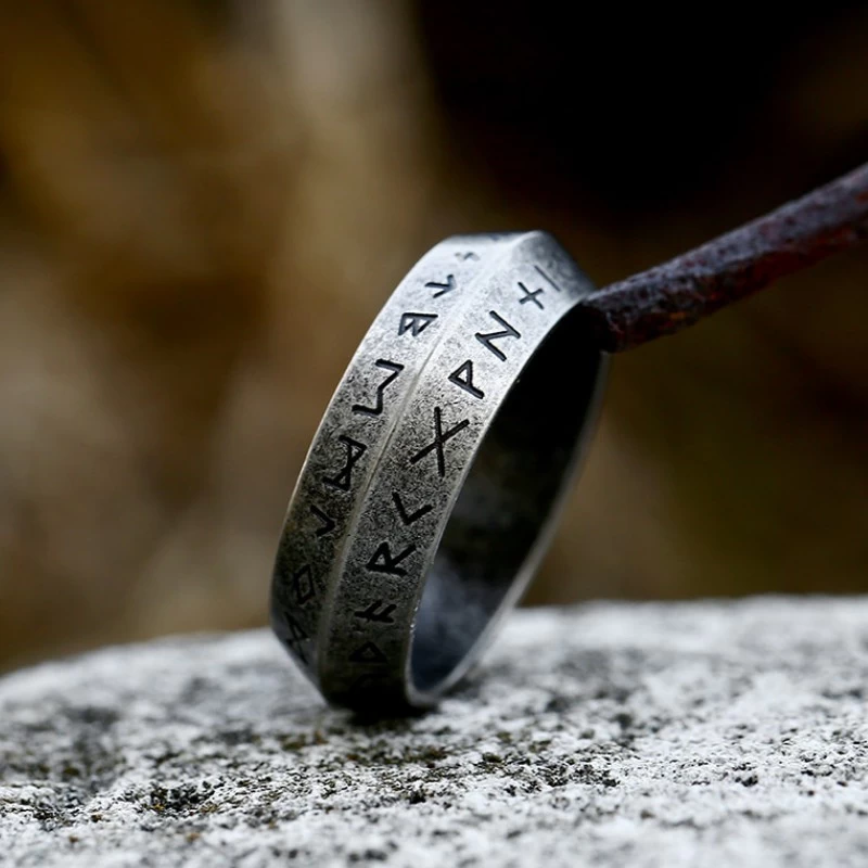 Новый простой дизайн Odin Norse Viking Amulet Rune Rings для мужчин винтажные украшения из нержавеющей стали оптом