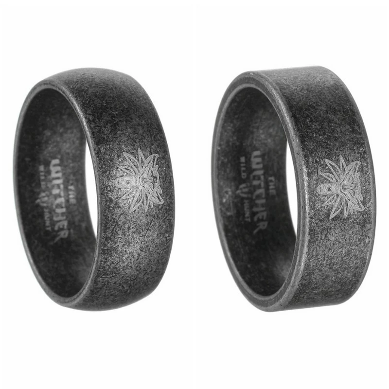 Anello in acciaio inossidabile europeo e americano Old Silver Wolf Head The Witcher 3 Man's Ring China Produttore