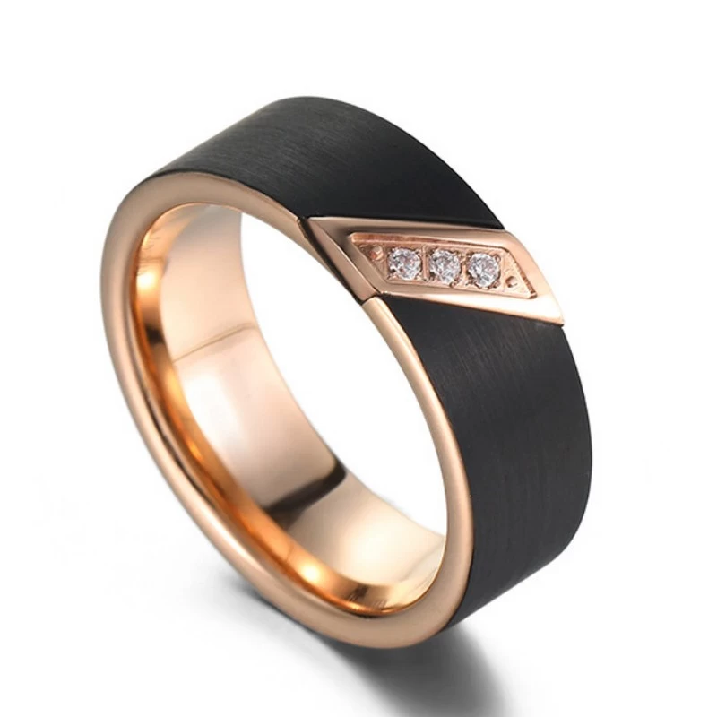 Mandeo de boda de tungsteno de lujo y oro de lujo de lujo para hombres/mujeres