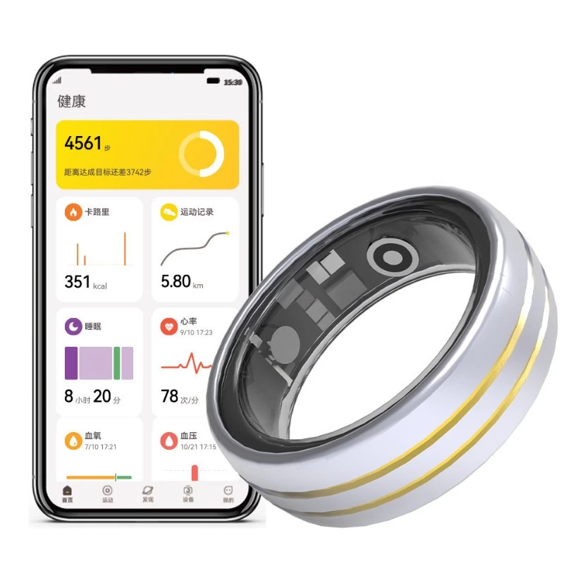 OEM/ODM Smart Ringe gewölbter Gold Wolfram Carbide Health Smart Ring White Label Herzfrequenz Wasserdicht heiß verkauft Fashion Männer Sport Ring China Hersteller China Hersteller