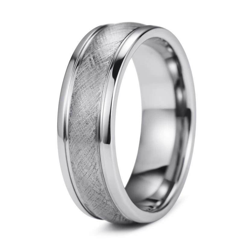 8mm Wolfram -Carbid -Ring - Draht gebürstetes Industrie -Ehering | Hypoallergenic Solid Wolfring Ring für Männer & Frauen (Größen 5-16) | Großhandel Hersteller direkt