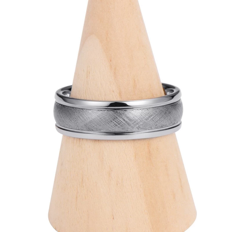 8mm Wolfram -Carbid -Ring - Draht gebürstetes Industrie -Ehering | Hypoallergenic Solid Wolfring Ring für Männer & Frauen (Größen 5-16) | Großhandel Hersteller direkt