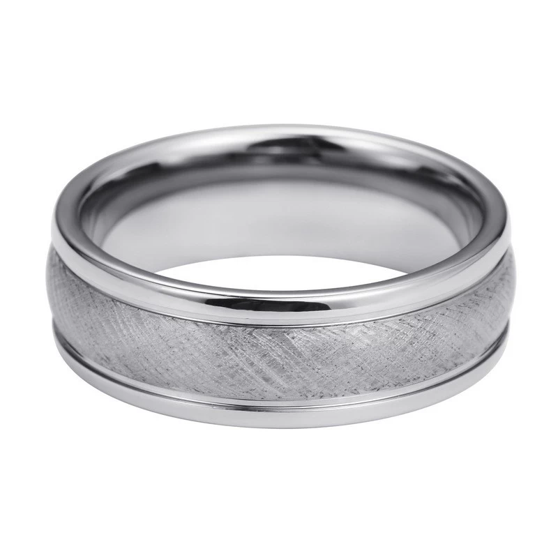 8mm Wolfram -Carbid -Ring - Draht gebürstetes Industrie -Ehering | Hypoallergenic Solid Wolfring Ring für Männer & Frauen (Größen 5-16) | Großhandel Hersteller direkt