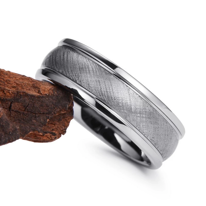 8mm Wolfram -Carbid -Ring - Draht gebürstetes Industrie -Ehering | Hypoallergenic Solid Wolfring Ring für Männer & Frauen (Größen 5-16) | Großhandel Hersteller direkt