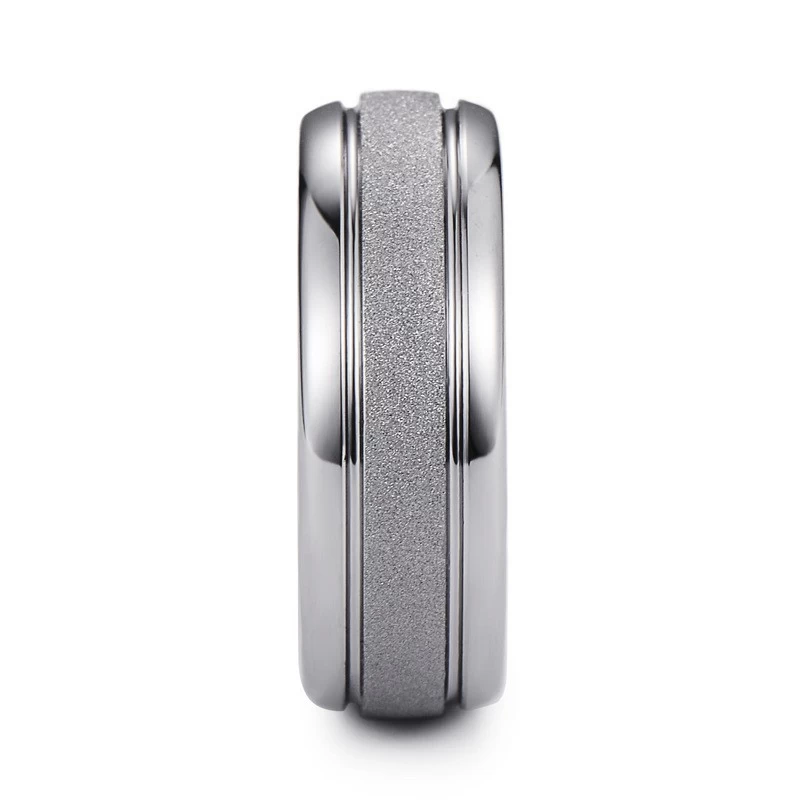 Sandstrahlter Finish | 8mm Comfort Fit Ehering für Männer & Frauen | Hypoallergener, kratzfestem Wolfram-Carbid-Ring (Größen 6-14) | Großhandel verfügbar