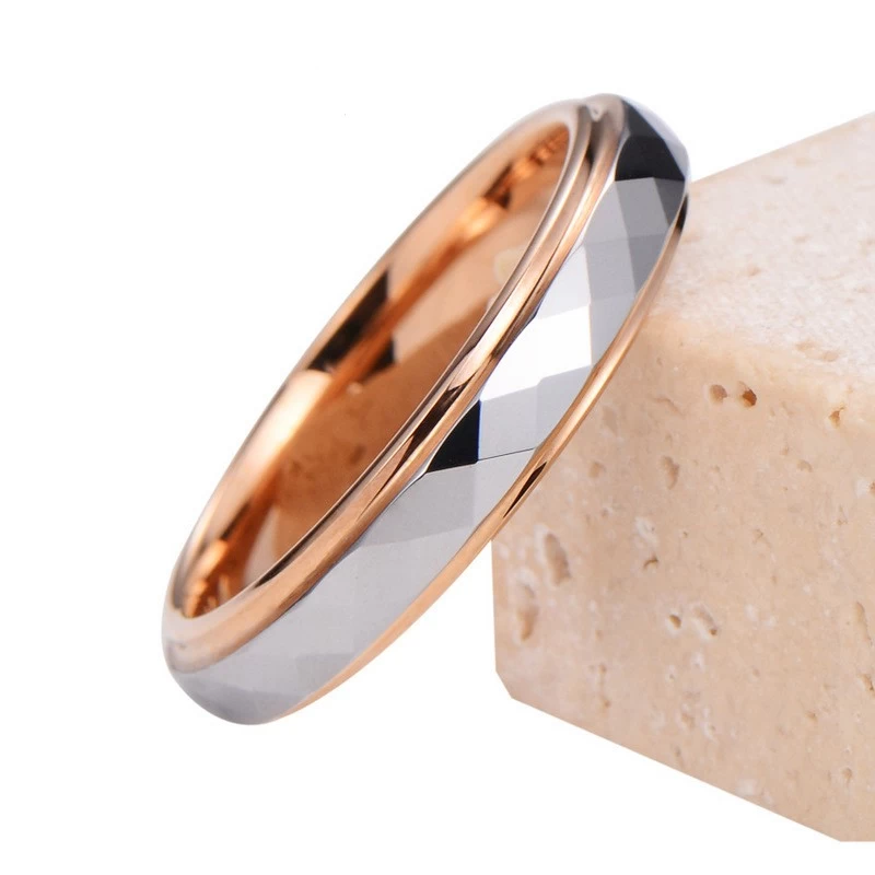 Newest Design 6mm Domed Faceted and High Polished Tungsten Carbide Ring Men's Wedding Bands Tungsten Faceted Ring China Manufacturer - COPY - wn841b