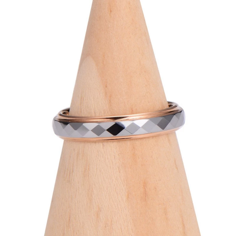 Newest Design 6mm Domed Faceted and High Polished Tungsten Carbide Ring Men's Wedding Bands Tungsten Faceted Ring China Manufacturer - COPY - wn841b